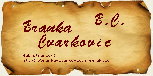 Branka Čvarković vizit kartica